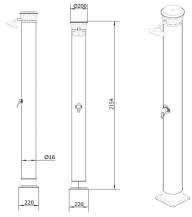 Obrázek k výrobku 90373 - Solární sprcha UNO 40 l hliníková