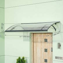 Obrázek k výrobku 73309 - stříška nad dveře LANITPLAST LARUS 120/85 antracit LG2609