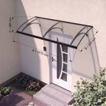 Obrázek k výrobku 73221 - stříška nad dveře LANITPLAST LARUS XL 197/87 antracit LG2577