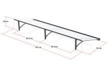 Obrázek k výrobku 77611 - stříška nad dveře LANITPLAST RUMBA XL 197/54 antracit LG2761