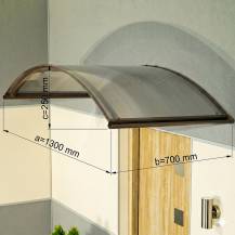Obrázek k výrobku 41761 - stříška nad dveře LANITPLAST TOPAZ 130/70 hnědá