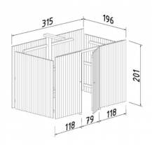 Obrázek k výrobku 18491 - Úložný box pro přístřešek  KARL 23,1 M2  ( 315x196 cm ) 19mm