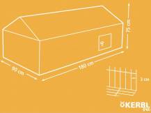 Obrázek k výrobku 81047 - Výběh pro hlodavce s podhrabovou zábranou KERBL 180 x 90 x 75 cm