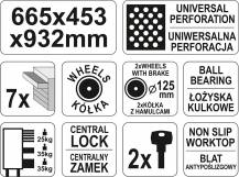 Obrázek k výrobku 68630 - YATO Skříňka dílenská pojízdná 7 zásuvek černo/červená