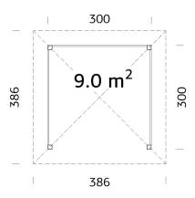 Obrázek k výrobku 20553 - Zahradní altán Betty 9,0 m2 (300cm x 300cm)