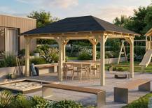 Obrázek k výrobku 53962 - zahradní altán KARIBU PERIDA 68825 vč. černého střešního šindele