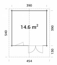 Obrázek k výrobku 20952 - ZAHRADNÍ DOMEK Britta 14,6 m2  (410x410cm) tl. 40mm