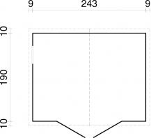 Obrázek k výrobku 39517 - ZAHRADNÍ DOMEK Dan 4,6 m2 - na nářadí  (243 x 190) tl.16 mm
