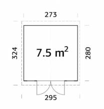 Obrázek k výrobku 20558 - ZAHRADNÍ DOMEK Dan 7,0 m2 - na nářadí  (273 x 280) tl.16 mm