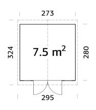 Obrázek k výrobku 20558 - ZAHRADNÍ DOMEK Dan 7,0 m2 - na nářadí  (273 x 280) tl.16 mm