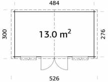 Obrázek k výrobku 39479 - Zahradní domek EKO-LINE Ester A 12,9 m2 504 x 296 cm tl. 28 mm