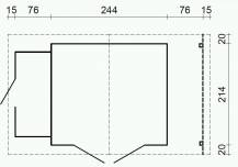 Obrázek k výrobku 34629 - Zahradní domek EKO-LINE Meribel 5,1 + 1,5 m2 404 x 230 cm tl. 19 mm
