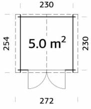 Obrázek k výrobku 39472 - Zahradní domek EKO-LINE Pila A 5,0 m2 250 x 250 cm tl. 28 mm