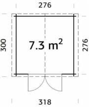 Obrázek k výrobku 39475 - Zahradní domek EKO-LINE Pila B 7,3 m2 296 x 296 cm tl. 28 mm
