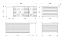 Obrázek k výrobku 52746 - ZAHRADNI DOMEK Ella 13,1 + 3,9 m2 610 x 320 cm tl.: 28 mm