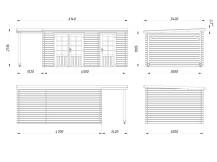 Obrázek k výrobku 52746 - ZAHRADNI DOMEK Ella 13,1 + 3,9 m2 610 x 320 cm tl.: 28 mm