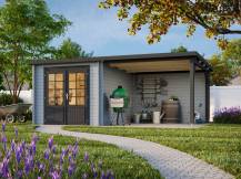 Obrázek k výrobku 34190 - ZAHRADNÍ DOMEK Ella 6,9 + 8,2 m2 Přístřešek