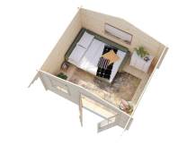 Obrázek k výrobku 20536 - ZAHRADNÍ DOMEK Emma 10,4 m2 (380cm x 320cm) tl. 34mm