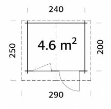 Obrázek k výrobku 20533 - ZAHRADNÍ DOMEK Emma 4,6 m2 (260cm x 220cm) tl. 28mm