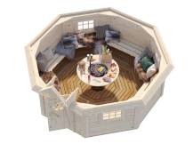 Obrázek k výrobku 18453 - ZAHRADNÍ DOMEK Eva 11,4 m2  (průměr 379 cm) 44mm