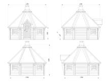 Obrázek k výrobku 18453 - ZAHRADNÍ DOMEK Eva 11,4 m2  (průměr 379 cm) 44mm