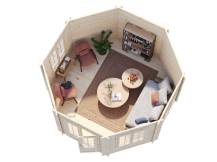Obrázek k výrobku 20551 - ZAHRADNÍ DOMEK Hanna 14,1 m2  (průměr 421) tl. 44mm