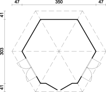 Obrázek k výrobku 34611 - ZAHRADNÍ DOMEK Hanna 7,6 m2  (průměr 303) tl. 34mm