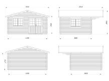 Obrázek k výrobku 21041 - ZAHRADNÍ DOMEK Helena 15,1 m2  (470x380cm) tl. 70mm