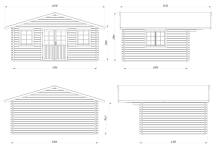 Obrázek k výrobku 21042 - ZAHRADNÍ DOMEK Helena 18,6 m2  (530x410cm) tl. 70mm