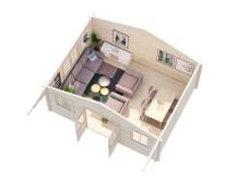 Obrázek k výrobku 21043 - ZAHRADNÍ DOMEK Helena 24,6 m2 (530x530cm) tl. 70mm