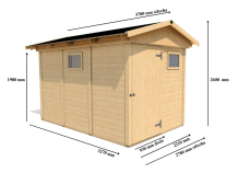 Obrázek k výrobku 54580 - Zahradní domek HEROLD A2233 6,3 m2 221x327 cm tl. 19 mm