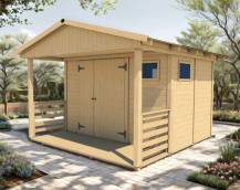 Obrázek k výrobku 90595 - Zahradní domek HEROLD A3322 Plus s terasou (6,3 + 3,1 m2) Zahradní domek HEROLD A3322 Plus s terasou  (6,3 + 3,1 m2)