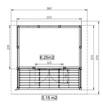 Obrázek k výrobku 79209 - Zahradní domek HEROLD A3322 Premium s terasou (6,3 + 3,5 m2) Zahradní domek HEROLD A3322 Premium s terasou (6,3 + 3,5 m2)
