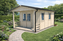 Obrázek k výrobku 79208 - Zahradní domek HEROLD A3344 Premium s terasou (14,1+3,5 m2)