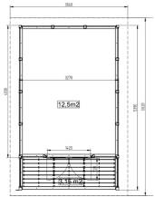 Obrázek k výrobku 79208 - Zahradní domek HEROLD A3344 Premium s terasou (14,1+3,5 m2) Zahradní domek HEROLD A3344 Premium s terasou (14,1+3,5 m2)