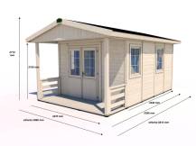 Obrázek k výrobku 79208 - Zahradní domek HEROLD A3344 Premium s terasou (14,1+3,5 m2) Zahradní domek HEROLD A3344 Premium s terasou (14,1+3,5 m2)