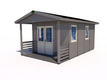 Obrázek k výrobku 79208 - Zahradní domek HEROLD A3344 Premium s terasou (14,1+3,5 m2) Zahradní domek HEROLD A3344 Premium s terasou (14,1+3,5 m2)