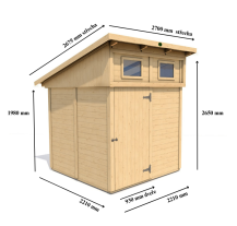 Obrázek k výrobku 61321 - Zahradní domek HEROLD P2222 4,2 m2 221x221 cm tl. 19 mm