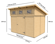 Obrázek k výrobku 61320 - Zahradní domek HEROLD P3322 6,3 m2 327x221 cm tl. 19 mm