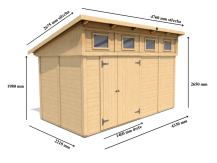 Obrázek k výrobku 61322 - Zahradní domek HEROLD P4422 8,5 m2 443x221 cm tl. 19 mm