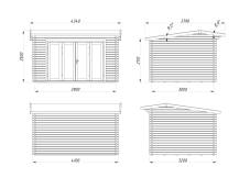 Obrázek k výrobku 39275 - Zahradní domek INES 11,1 m2 410 x 320 cm tl 44 mm.