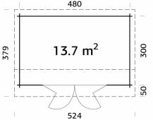 Obrázek k výrobku 39276 - Zahradní domek INES 13,7 m2 500 x 320 cm tl. 44 mm