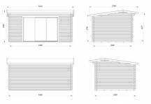 Obrázek k výrobku 82559 - Zahradní domek INES 13,7 m2 s posuvnými dveřmi 500 x 320 cm tl. 44 mm
