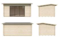 Obrázek k výrobku 82560 - Zahradní domek INES 13,7 m2 s posuvnými dveřmi s dvojitým sklem Zahradní domek INES 13,7 m2  s posuvnými dveřmi  s dvojitým sklem