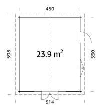 Obrázek k výrobku 21035 - ZAHRADNÍ DOMEK  Irene 23,9 m2 (470x570cm) tl. 44mm