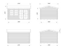 Obrázek k výrobku 28285 - ZAHRADNÍ DOMEK Iris 11,1 m2 410 x 320 cm tl.:44 mm