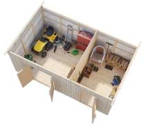 Obrázek k výrobku 48928 - ZAHRADNÍ DOMEK Kalle 16,9 m2 561x330 CM tl.: 18+70 mm