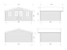 Obrázek k výrobku 34640 - ZAHRADNÍ DOMEK Klara 17 m2 504 x 380 cm tl.: 28 mm