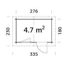 Obrázek k výrobku 39162 - ZAHRADNÍ DOMEK Klara 4,7 m2 (296cm x 200cm) tl. 28mm