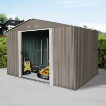 Obrázek k výrobku 82473 - Zahradní domek kovový 3 x 2,4 m Riwall PRO RMSA 8x10 hnědý